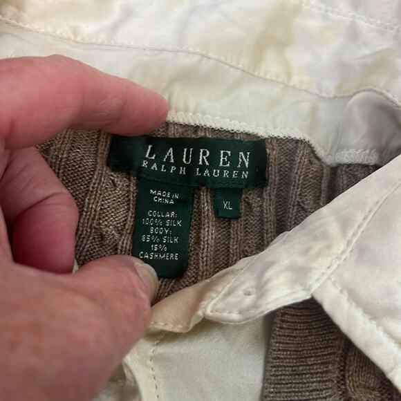 Women’s vintage Ralph Lauren Silk-Cashmere cable knit Sweater size extra large - Picture 7 of 8